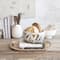 Hello Honey® Yellow & Whitewash Hammered Glass Jar with Mango Wood Lid
